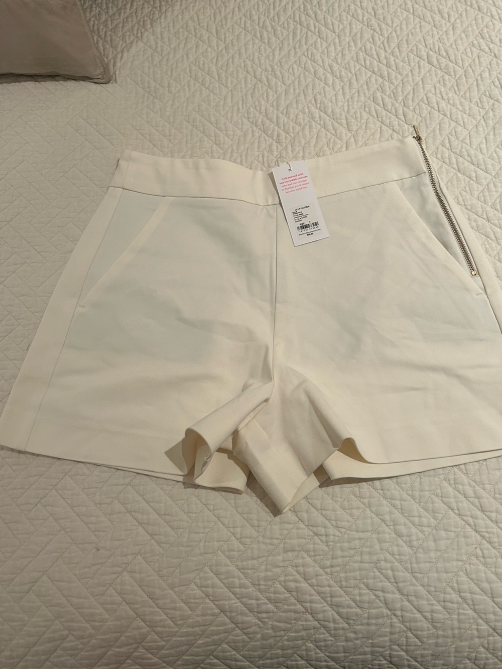 Lilly Pulitzer Sarissa 3" Cream High-Waist Stretch Shorts